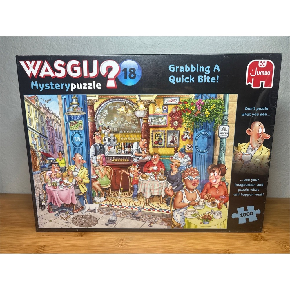 Wasgij Mystery 18 Grabbing A Quick Bite 1000 Piece Jigsaw Puzzle Parisian Café